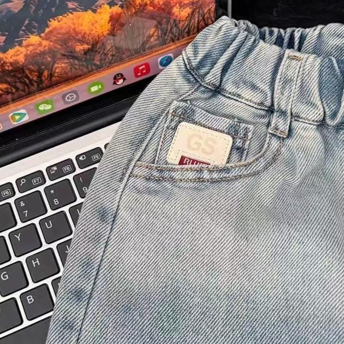 Children's Jeans Spring and Autumn Boys' Pants Simple and Fashionable Spring Loose Pants