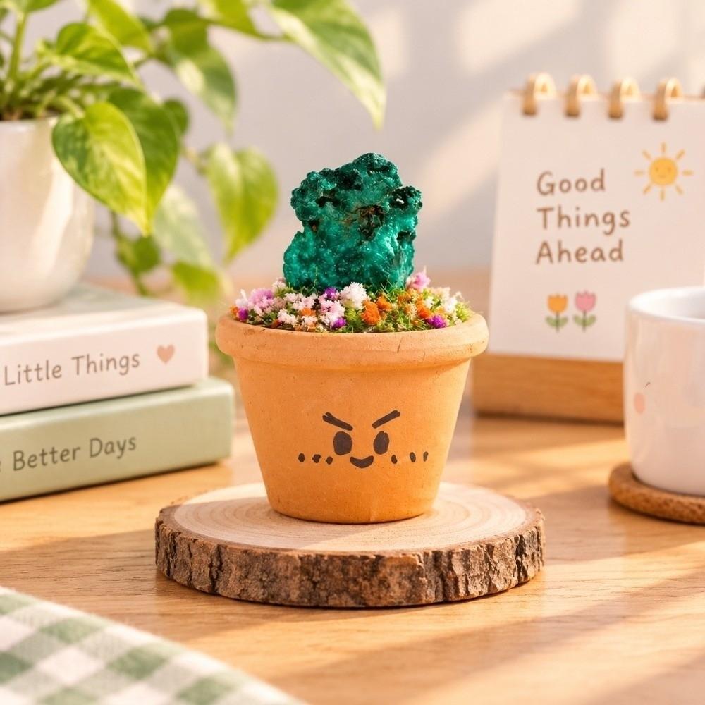 Feng Shui Crystal Stones Potted Plant Mini Decorative Rhinestone Potted Meditation