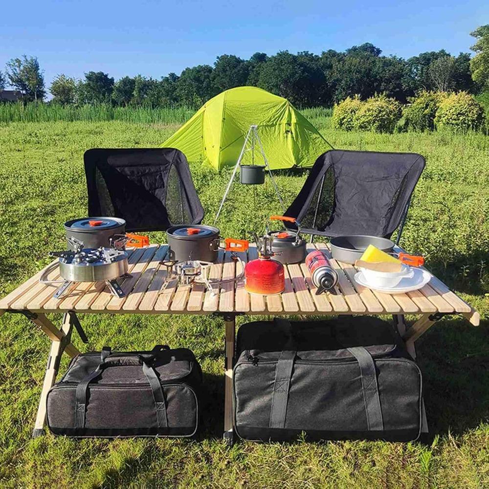 33L Kitchen Organizer Durable Storage Bag Portable Camping Gear Tote Cooking Utensils
