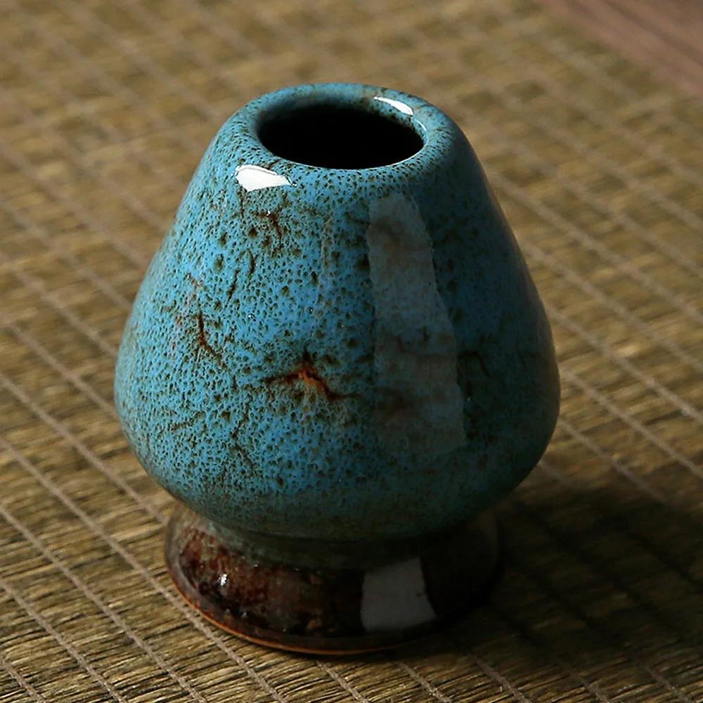 Ceramic Matcha Whisk Stand Smooth Kiln Discoloration Tea Drinking Utensils Bamboo Matcha Chasen Holder for Tea Set Accessories
