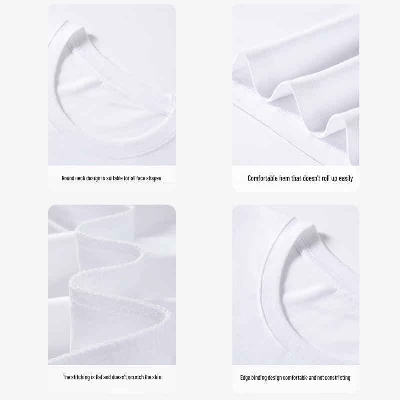 LANGSHA Men's Pure Cotton Long Sleeve Round Neck Base Layer T-Shirt