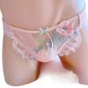Lenjerie intimă masculină japoneză Lolita pentru bărbați, dantelă brodată, chiloți, crossdress, Sissy, lenjerie gay, plasă transparentă, dulce, cu volane