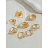 8pcs a Set Vintage Smooth Plain Rings Bohemian Starfish Personalized Rings Fashion Rings
