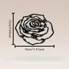 1 pièce Art Mural Rose en Fer Forgé Noir, Décor Fleur en Métal Résistant à la Rouille pour Salon Chambre à Coucher