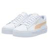 Puma Smash Series Platform V3 Leather Low-Top Sneakers Women Sneakers White Yellow 390758-03