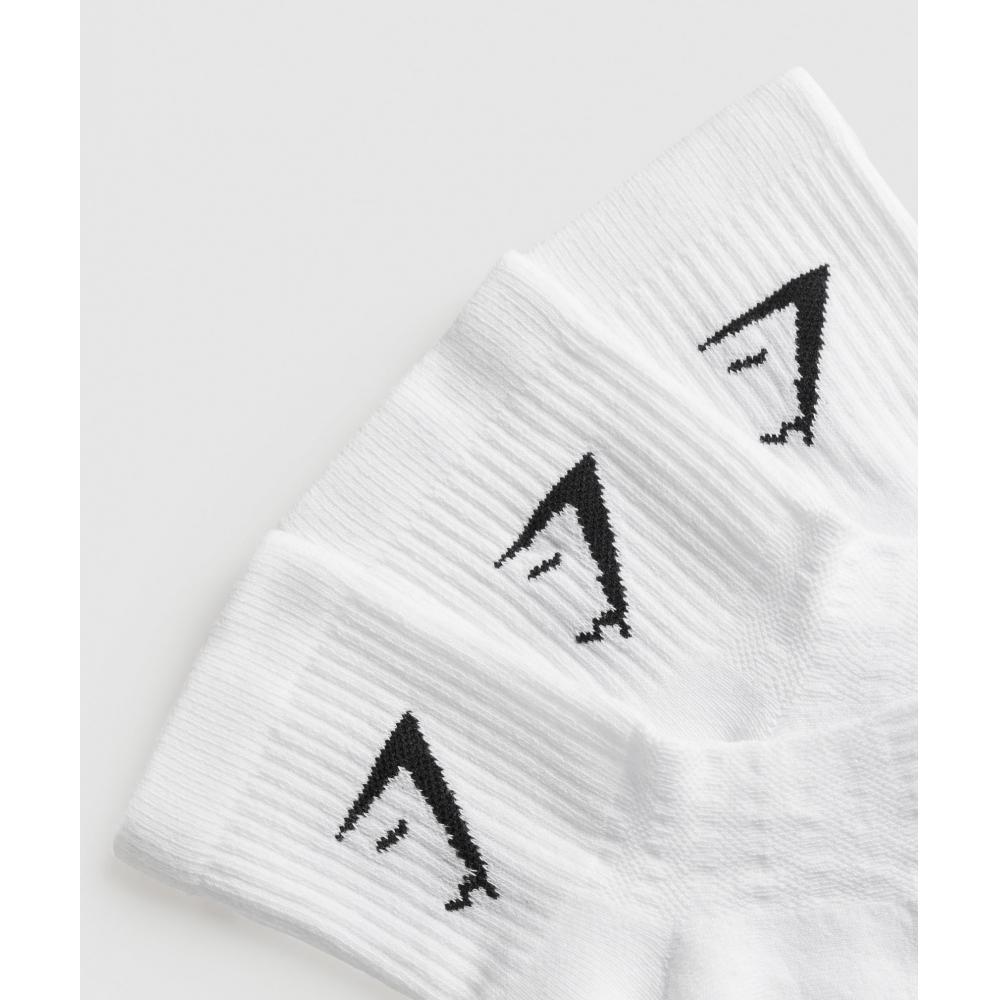 Gymshark Midi 3pk Socks White I3a6z Wb57
