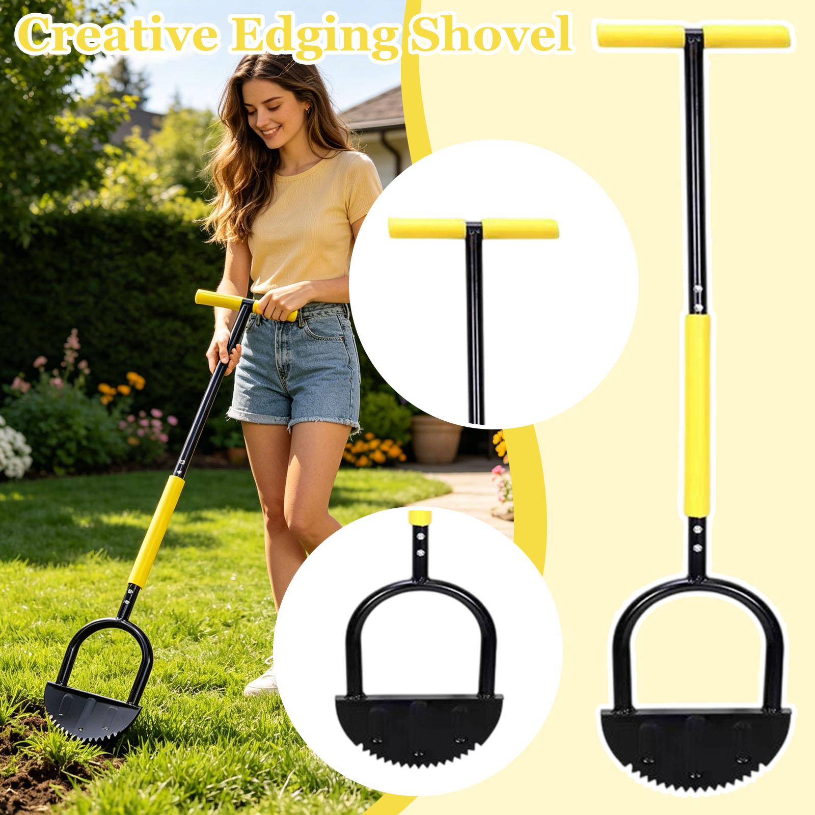 

Garden Edging Tool with Serrated Blade for Lawn Sidewalk Driveway and Garden Edges Durable Steel Construction Ergonomic Handle for Easy Use One Size