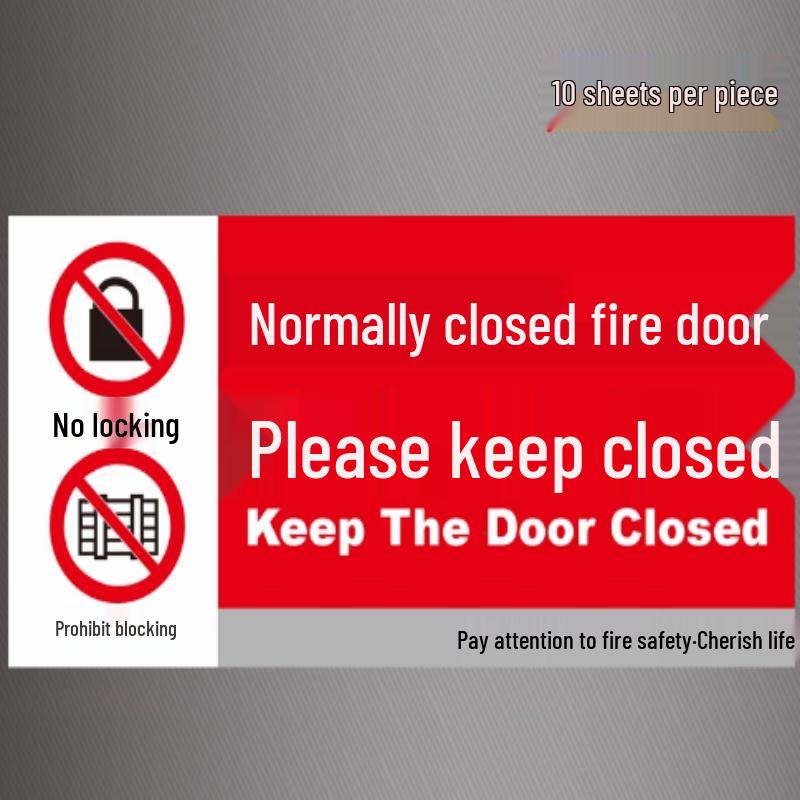 OLOMM Fire Door Safety Signs 10x20cm