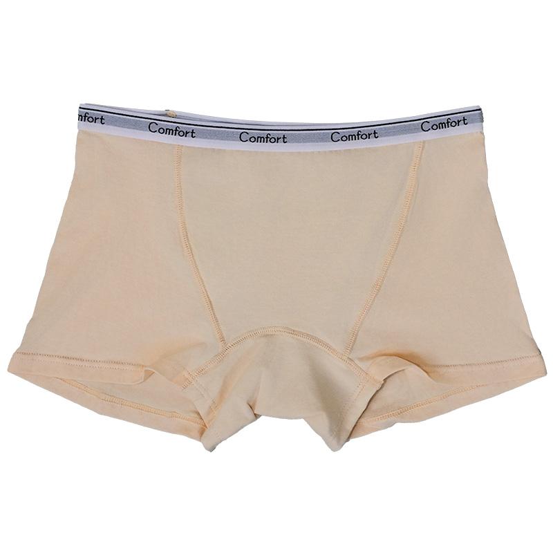 Cotton Menstrual Panties Women Leak Proof Boxer Short Underwear Female Menstruation Period Boyshort Underpants Woman Panty Panti Asian Size S бежевый