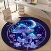 1PC Mushroom Fantasy Office Round Area Rug, Mat Suitable For Office, Under Office Chairs Bedroom Living Room Home Decor, Room Deco