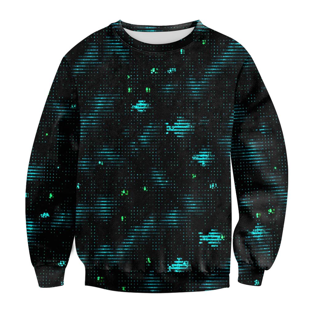 Men's Casual Fashion Printed Round Neck Pullover Sweatshirt