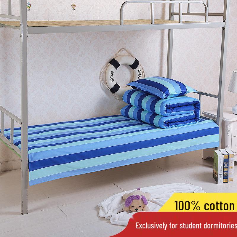 Pure Cotton 3-Piece Student Dorm Bedding Set: Sheet, Duvet Cover, Pillowcase 0.9m Bunk Bed Three-Piece Set