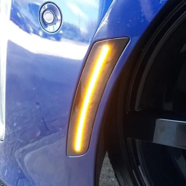 Fit 16-up Chevy Camaro Front Amber LED Side Marker Turn Signal Lights Smoked Len