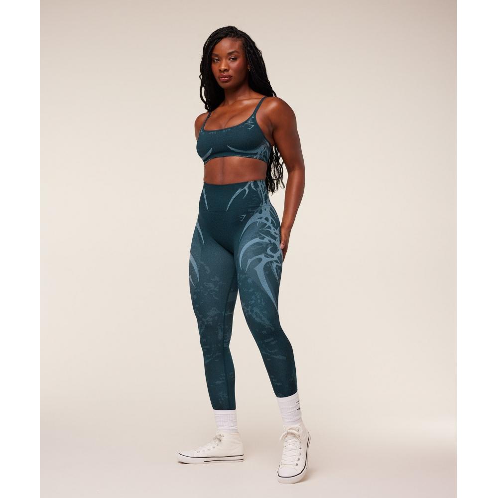 Gymshark Storm Seamless Sports Bra Deep Petrol Blue Smoke Blue B5b8q Udsm