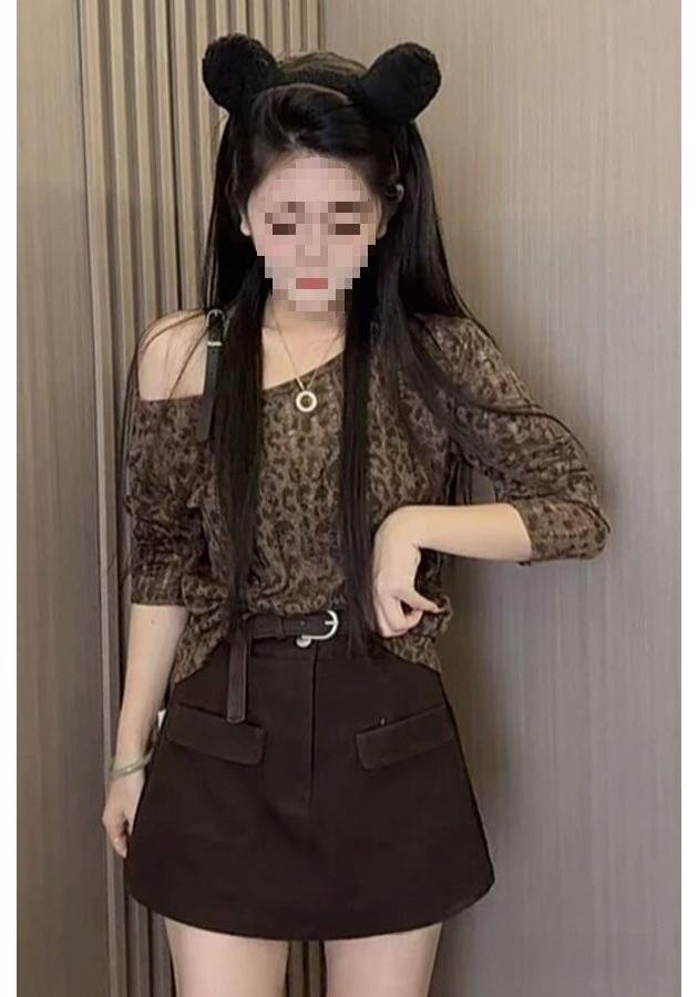 Oversize T Shirt With Asymmetric Collar And Embroidery For Womens Early Spring Casual Wear
