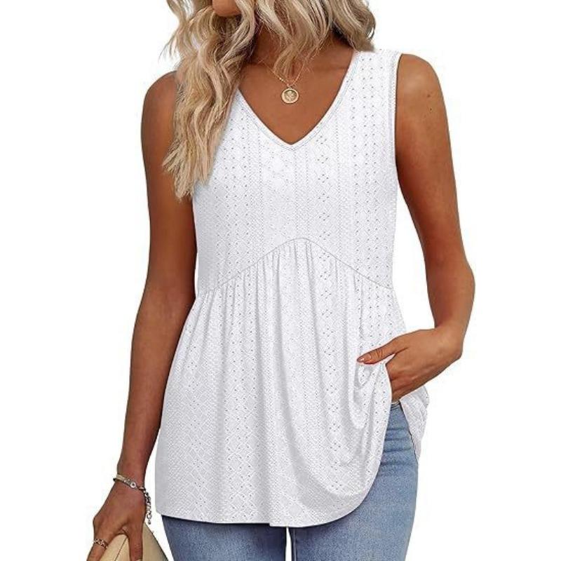 Women's Vest Fashion Elegant Ruffle Top Women's Elegant Sleeveless V-neck Doll Vest