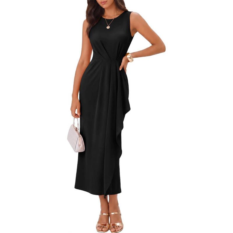 Sweet wind 2026 summer new high-end temperament lazy loose elegant long dress XS