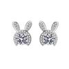Trendy S925 Silver Rabbit Stud Earrings for Women - Elegant, Cute, and High-End Dangle Ear Jewelry