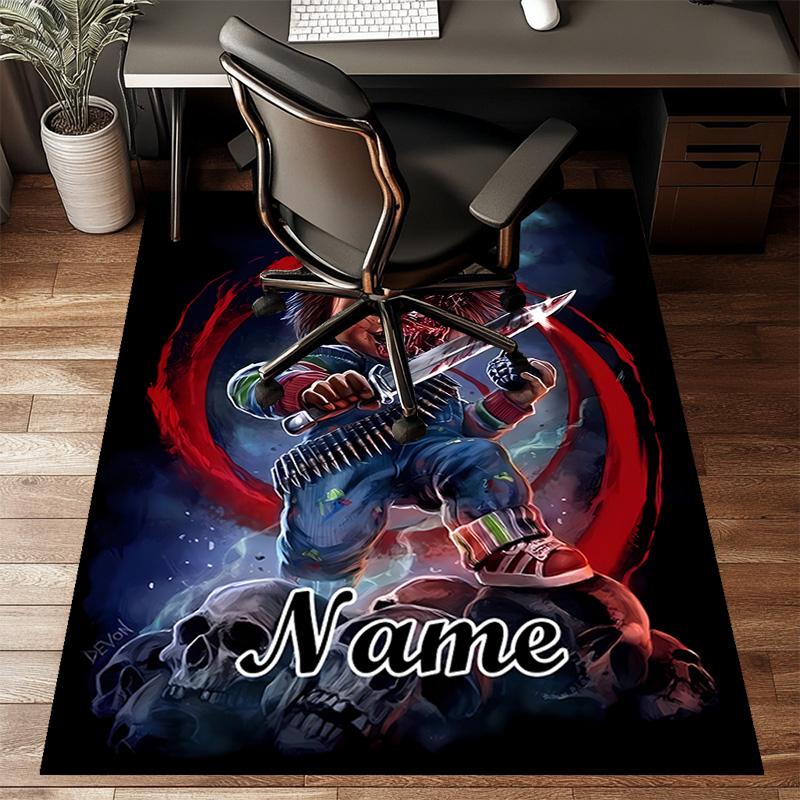 Custom Chucky Mat Personalized Name, Polyester Washable Indoor Entryway Rug, Gift for Christmas, Easter, Thanksgiving Day