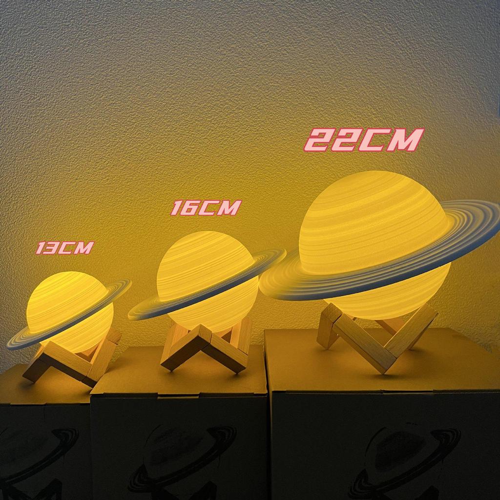 Saturn LED Night Light - USB Rechargeable Planetary Ornament for Atmosphere & Qixi Festival Gift
