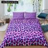 Pink Leopard King Queen Duvet Cover Girly Glitter Bedding Set Cheetah Skin Pattern Quilt Cover 2/3pcs Polyester Comforter Cover