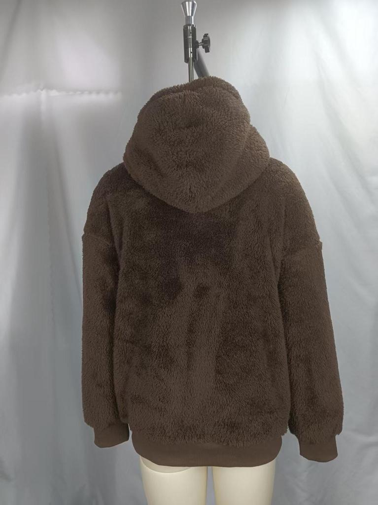 2026 European Cross-Border Autumn/Winter Plush Women's Hooded Fleece Sweatshirt Jacket