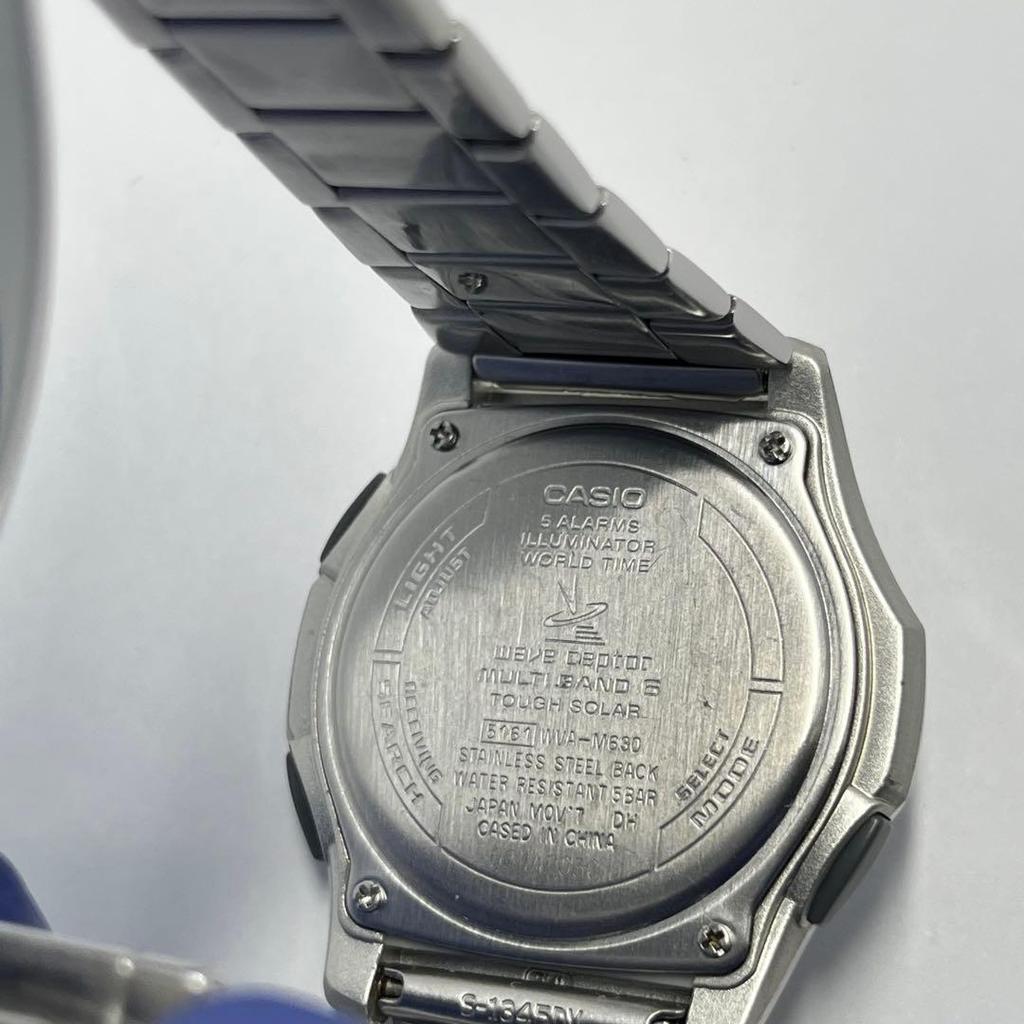 Used Good Condition CASIO Wave Ceptor WVA-M630 Silver Solar Radio