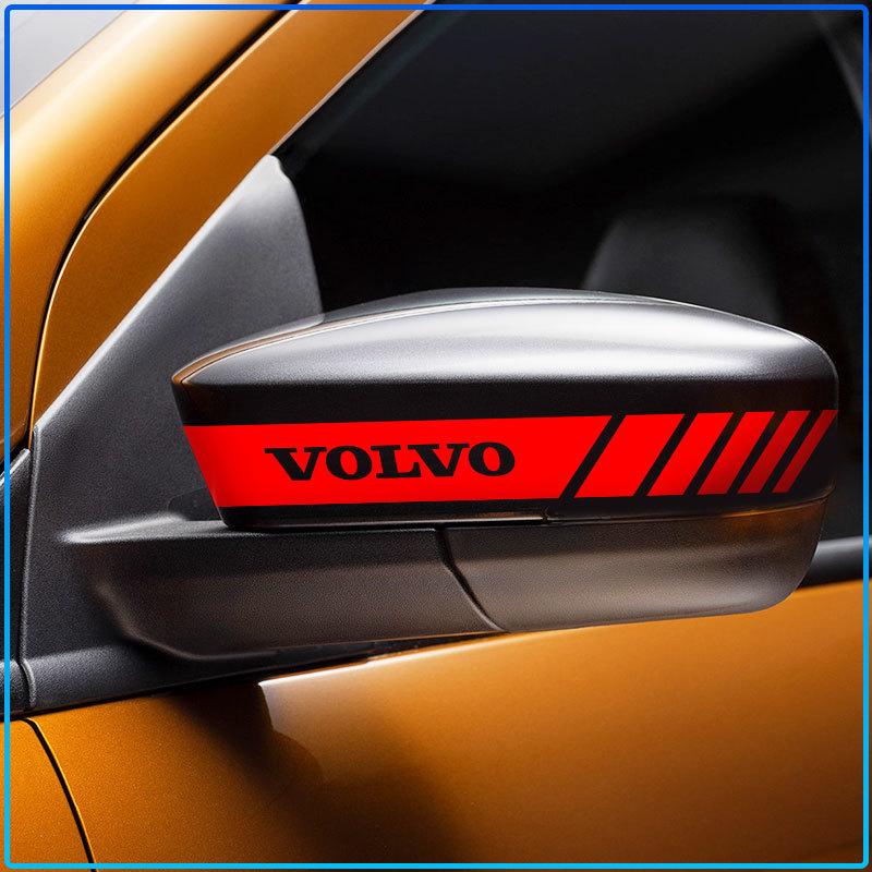 2PCS Car Styling Rearview Mirror Decoration Sticker Emblems For Volvo Rdesign XC90 S60 XC60 V70 S80 S40 V50 V40 V60 C30 S70