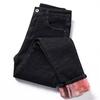 Women Thermal Jeans Winter Snow Warm Plush Stretch Jeans Lady Skinny Thicken Fleece Denim Long Pants Retro Pencil Trousers