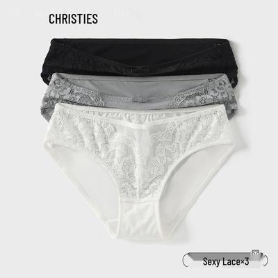 Christies Women's Sexy Lace Antibacterial Panties 3-Pack