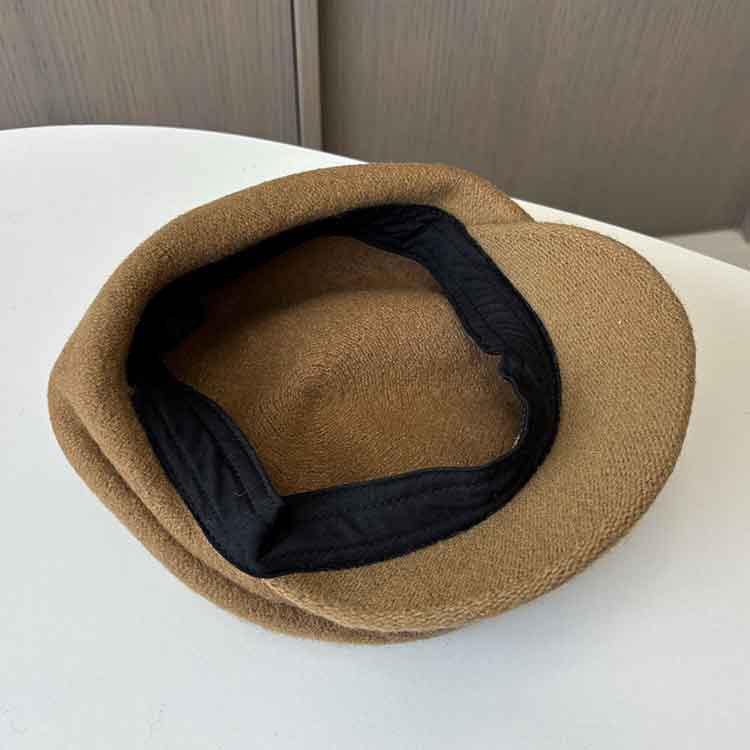 Autumn and Winter Woolen Thickened Newsboy Hat Female Star Anise Cap Elegant Painter Bud Hat