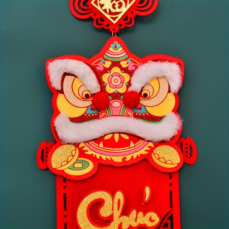 2pcs New Year Decorations Spring Festival Couplets Hollowout Red Hangings Sign Red Couplets New Year Banner 2025 Spring