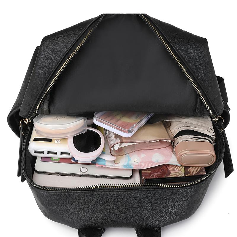 PU Women's Bag Large Capacity Backpack Retro Travel Student Book Bag