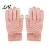 Double Layer Heat Storage Gloves 1 Pair Winter Warm Fleece Lined for Women Men Cold Resistant Weather Thermal Gloves Thickened Knit Touchscreen