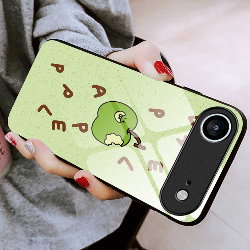 For iPhone 17 Air Case PC TPU Tempered Glass Pattern Printing Anti Drop Phone Back Cover