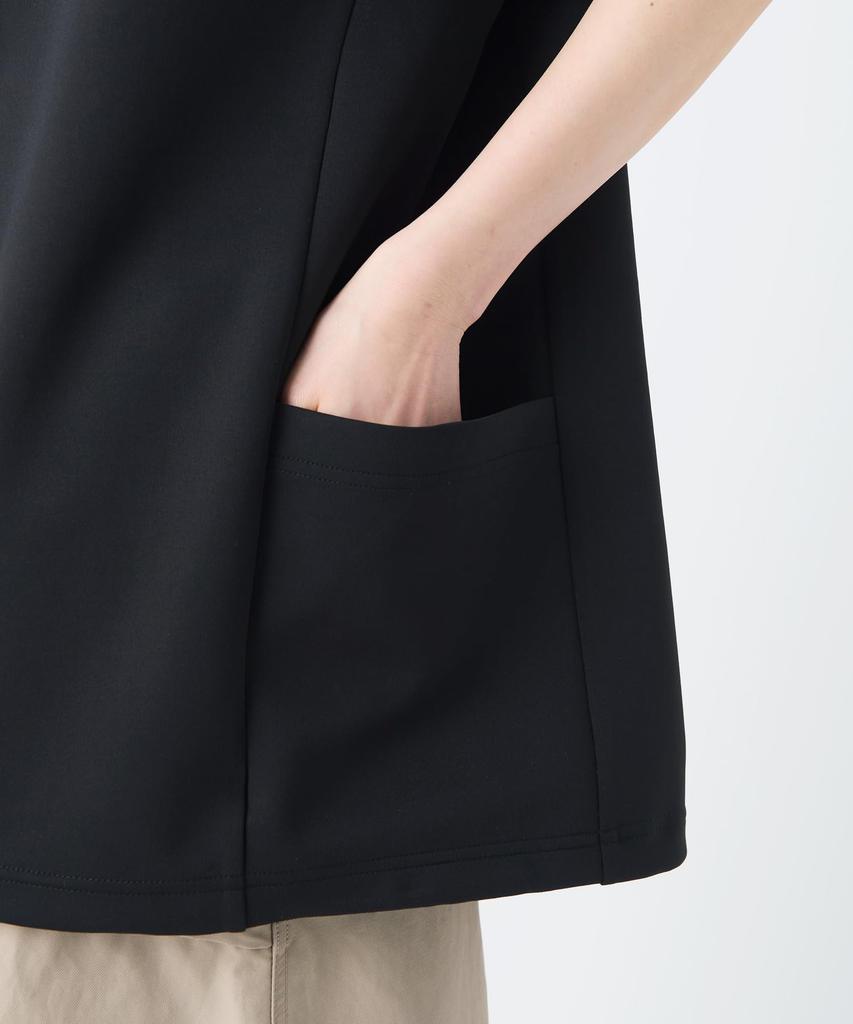 Snow Peak Double Knit Pullover Knit and Sew Long Sleeve for Men and Size S CS-26SU007 Sweater/Cut T-Shirt Women, Black,