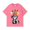 275 GSM Gewaschene T-Shirts 100% Baumwolle Pokemon V2 Ash Print Unisex Schweres Baumwoll-T-Shirt