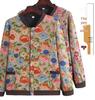 Elegant Floral Plus Size Jacket for Mid-Aged & Elderly Women - Spring/Autumn Casual & Fashionable Baseball Uniform Style