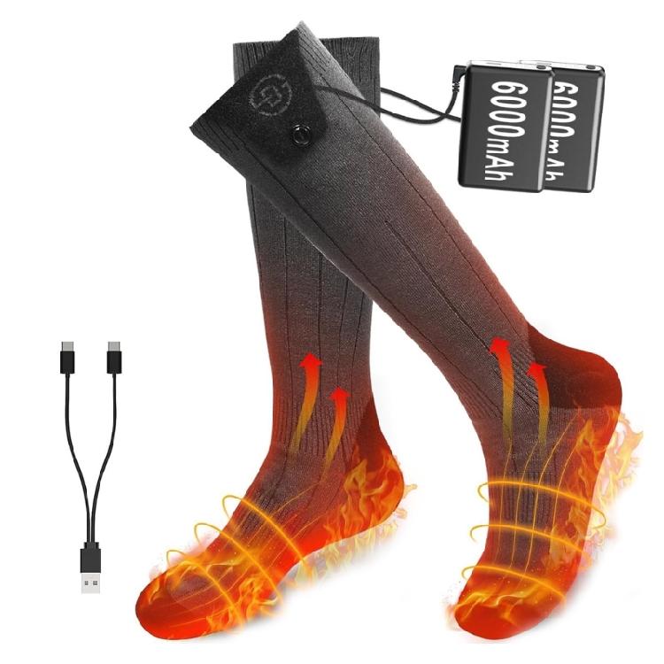 Heated Socks for Women Men, 6000mAh Rechargeable Battery Foot Warmer APP Controlled Electric Heated Socks for Camping
