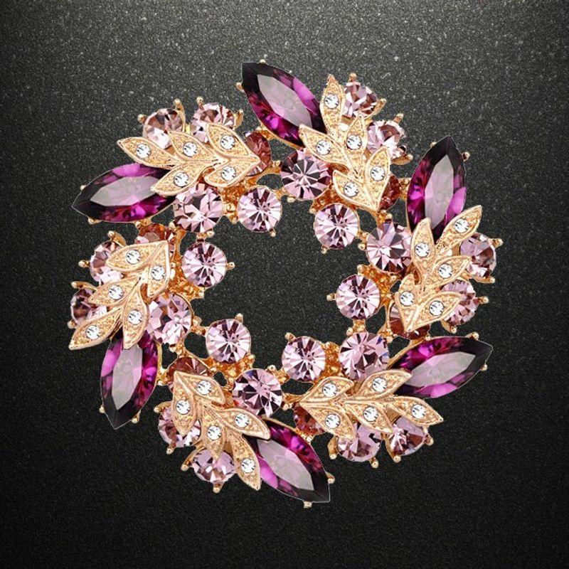 

Fashion New Arrival K-style Upscale Retro Crystal Brooch Female Pin Corsage Scarf Shawl Clasp Scarf Buckle Dual-Use Noble Purple (Ordinary Gift Box) Brooch