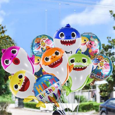 10x Baby Shark Party Supplies Include Helium Baby Shark Balloons &Round Balloons
