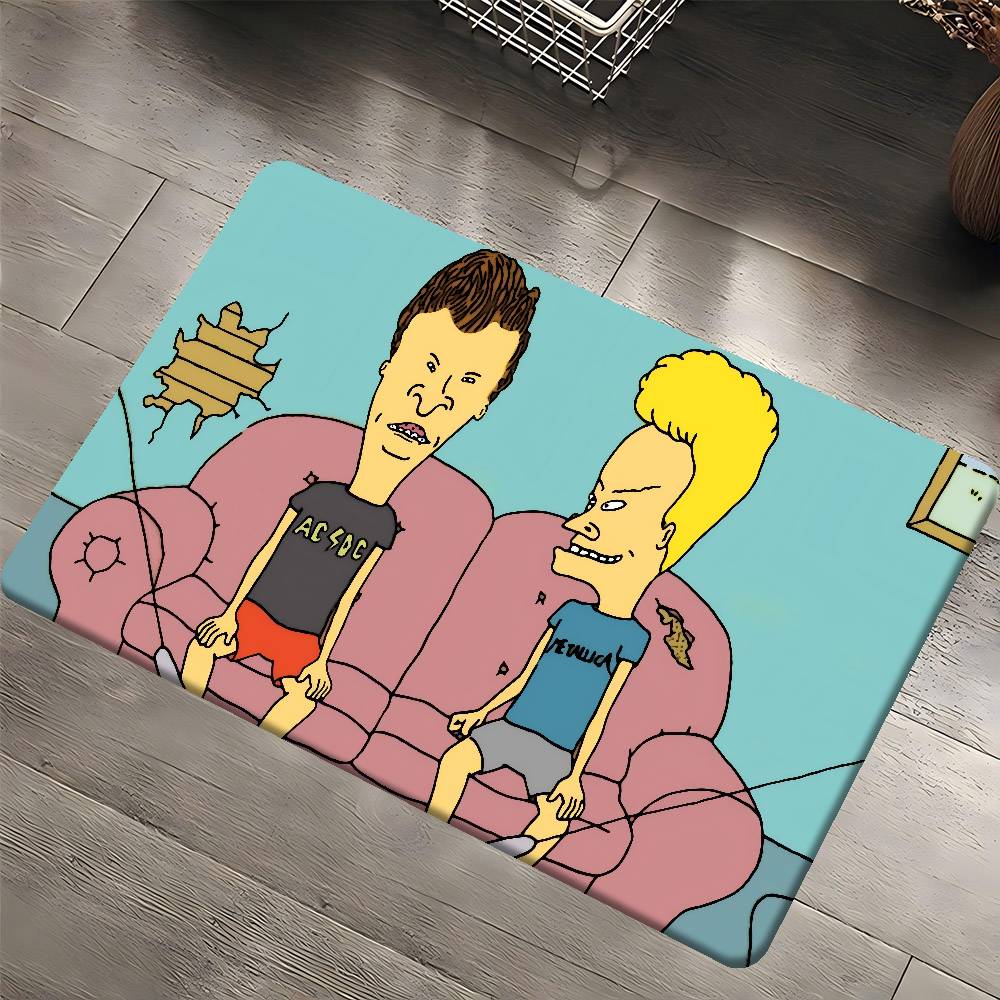 B-Beavis et Butt-Head Tapis de Cuisine Chambre d'Enfants Décoration de Chambre Balcon Paillasson Antidérapant Salon Alfombra 40x60 cm