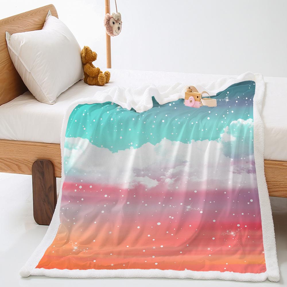 Starry Sky Wish Thickened Lamb Wool Crystal Fleece Blanket Blanket
