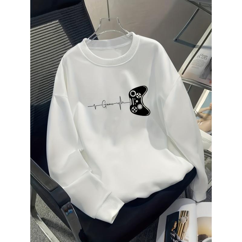 European sizes Boys' Print Pattern Casual Sport Autumn Winter Long-Sleeve Sweatshirt, Warm Round Neck Top, Outdoor Wear.