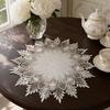 Lace Table Mat, Non-Slip Round Placemat, Heat-Insulating Anti-Scalding Oil-Stain Resistant Tablecloth for Kitchen Dining Table