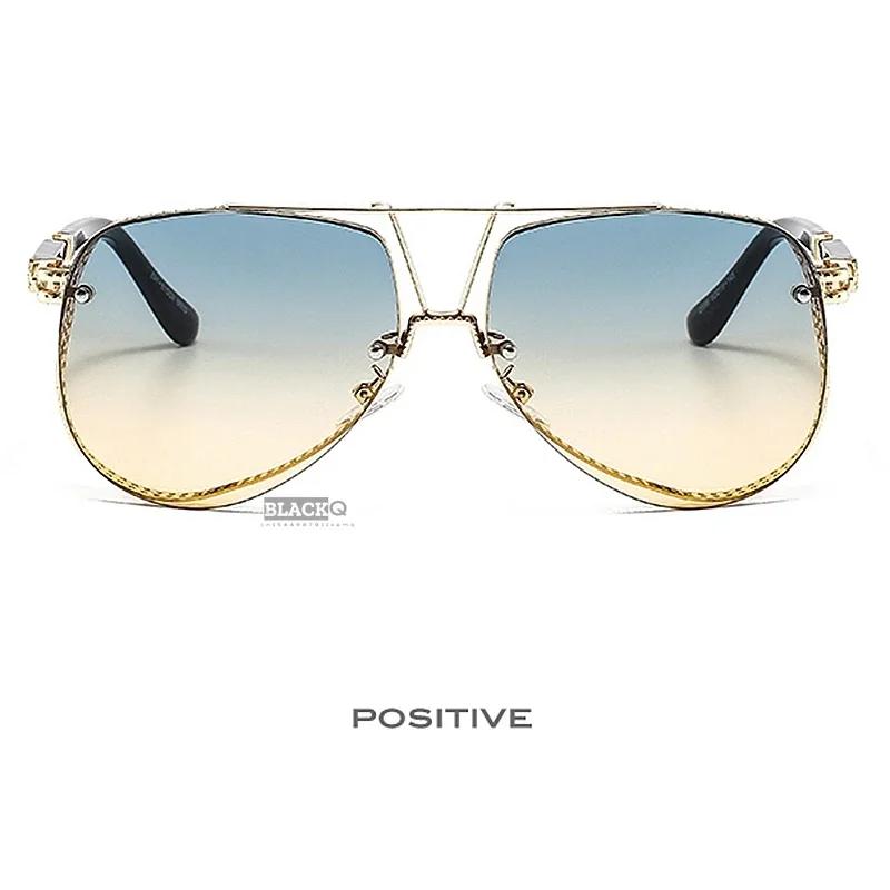 Luxury Oval Sunglasses for Men Women Designer Metal Alloy Frame with Gradient Lens Trendy Pilot Gafas De Sol Hombre