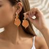 European and American Fashion Metal Paint Double-layer Water Drop Earrings Personality Exaggerated Special-shaped 8-character Earrings Temperament