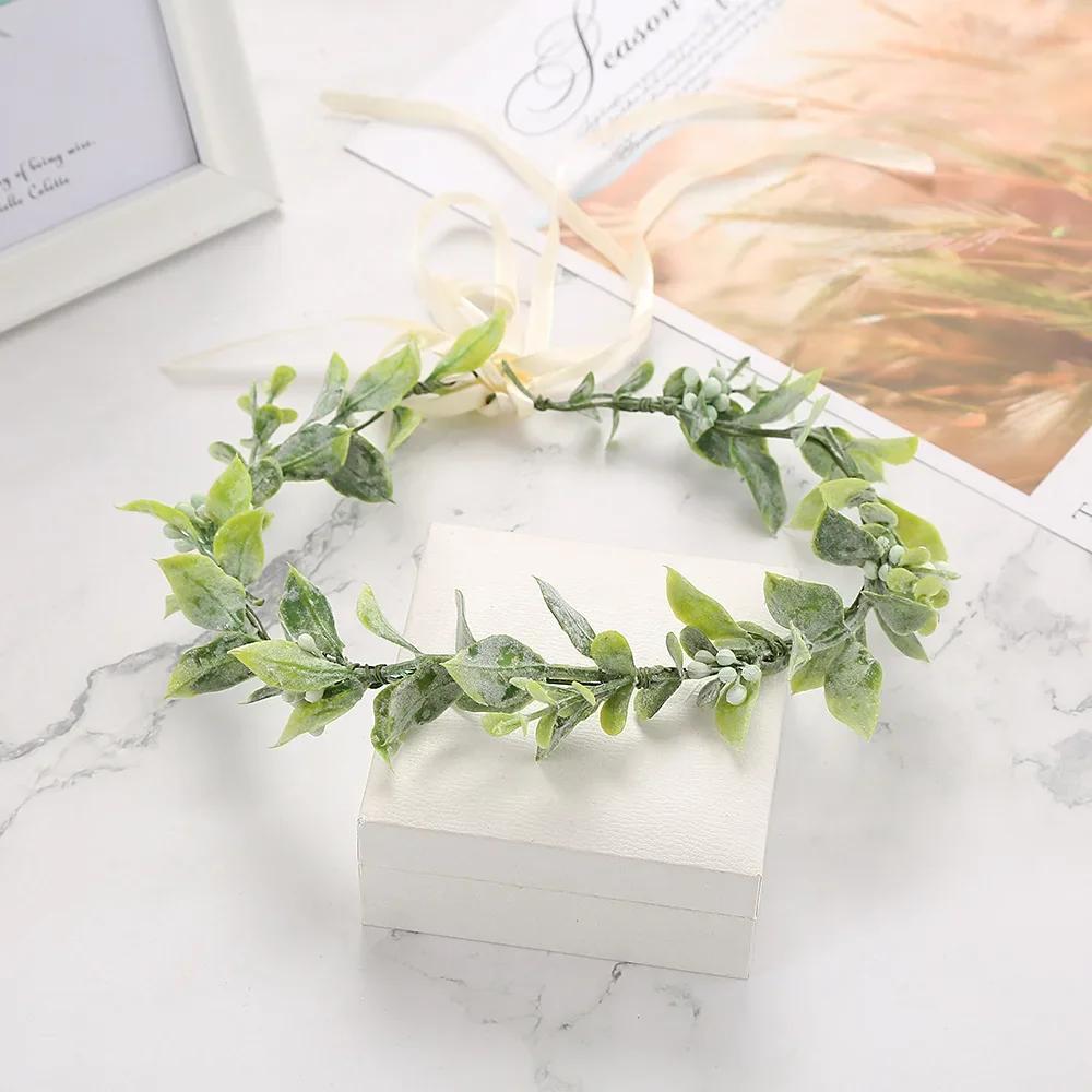 

Cute Sweet Headband Wedding Bridal Headdress for Women Girl Bohemian Beach Simulation Flower Crown Hair Accessories Child Gift