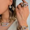 Trendy Hip-Hop Jewelry Set: Copper Zircon Pig Nose Necklace, Earrings, Ring, and Bracelet