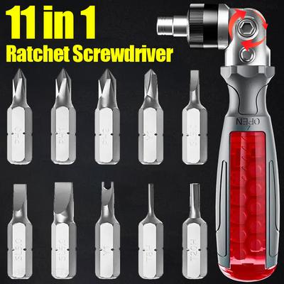 2/1 Stück 11-in-1 Ratsche Schraubendreher Set Einstellung Vorwärts Rückwärts Zwei-Wege Teleskopisch Magnetisch Schraubendreher Bits Reparatur Handwerkzeuge